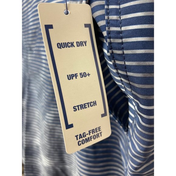 George Eboard Shorts Stretch Quick Dry UPF 50 Blue Stripe Purple Waistband Draws - Picture 6 of 9